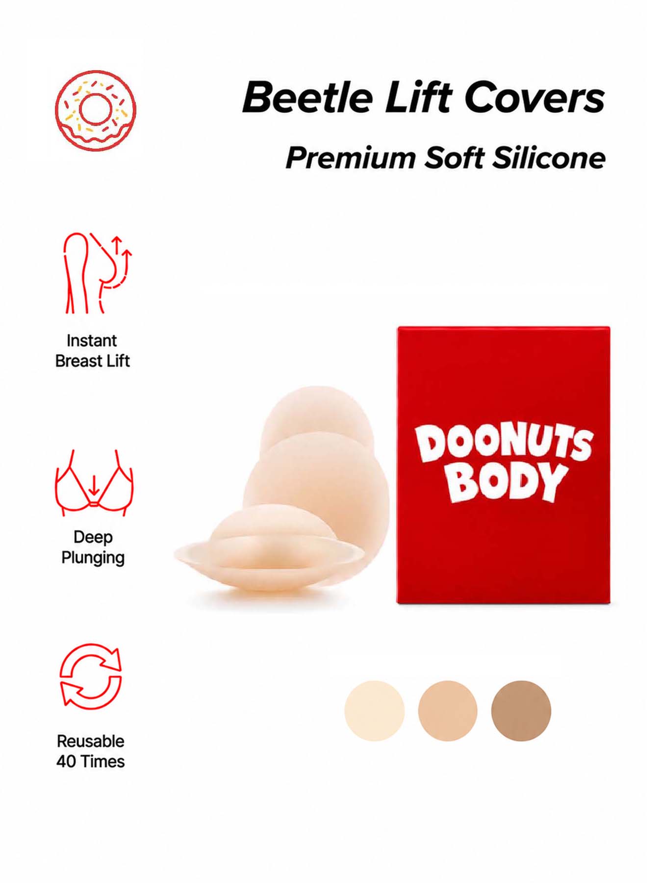 DOONUTS: protectores de pezón  - Push Up Bra Silicone reseña y precio